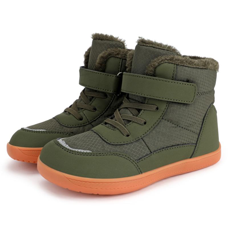 2025 Зимняя детская обувь Плюшевая Водонепроницаемая ткань Нескользящая Обувь для мальчиков и девочек Резиновая подошва Зимние ботинки Модные Теплые Уличные ботинки