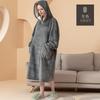 Wearable Blanket Hoodie for Men Oversized Hooded Blankets Sweatshirt Cozy Warm Fleece Blanket with Sleeves Adults Winter House Robes With Pocket