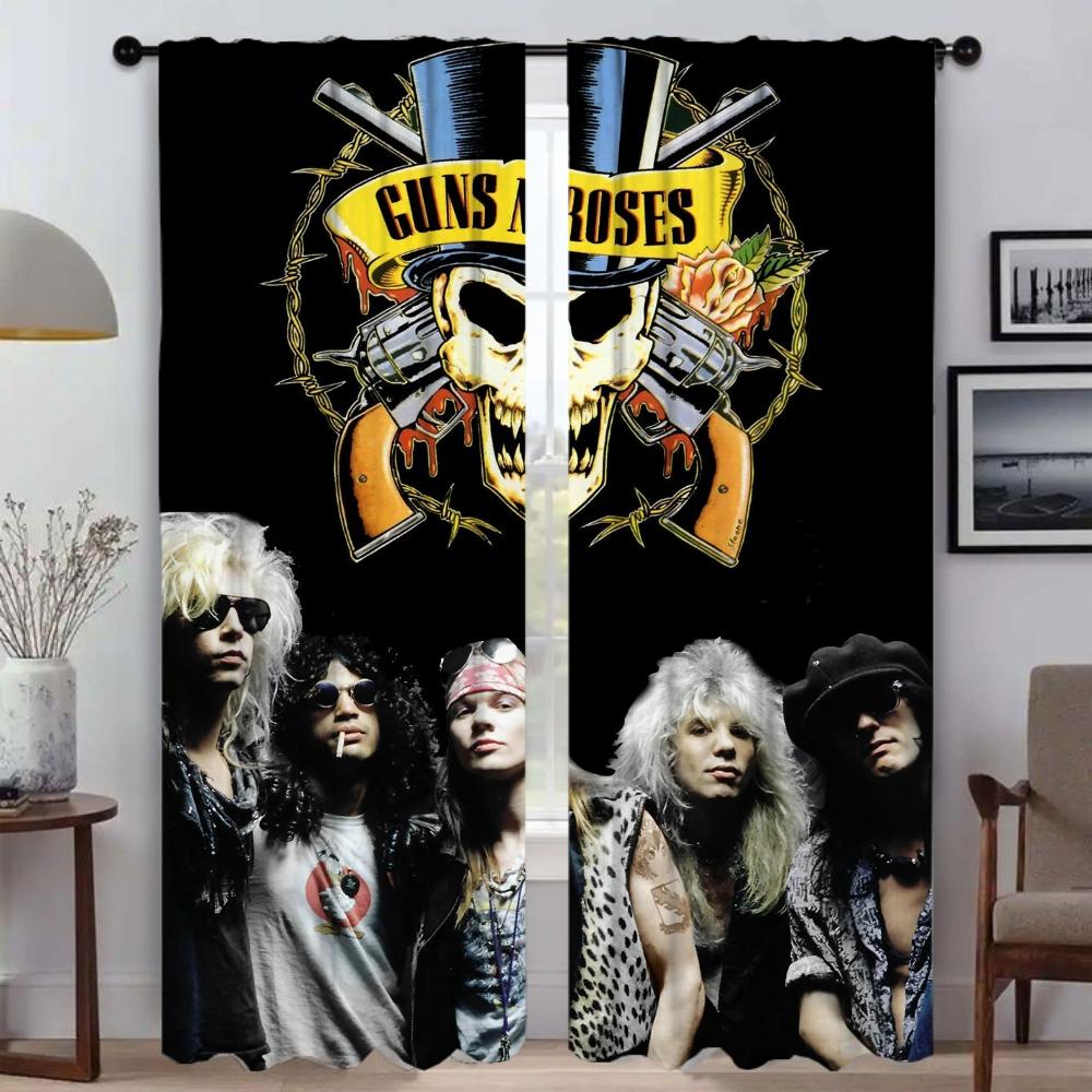 Guns N'Roses Разделение Домашний Интерьер Шторы 2 Части Гостиная Шторы Хэллоуин Украшения Оттенки Шторы для Спальни