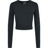 T-shirt Manches Longues - URBAN CLASSICS - Ladies Organic Cropped Longsleeve - Noir - Regular - Femme