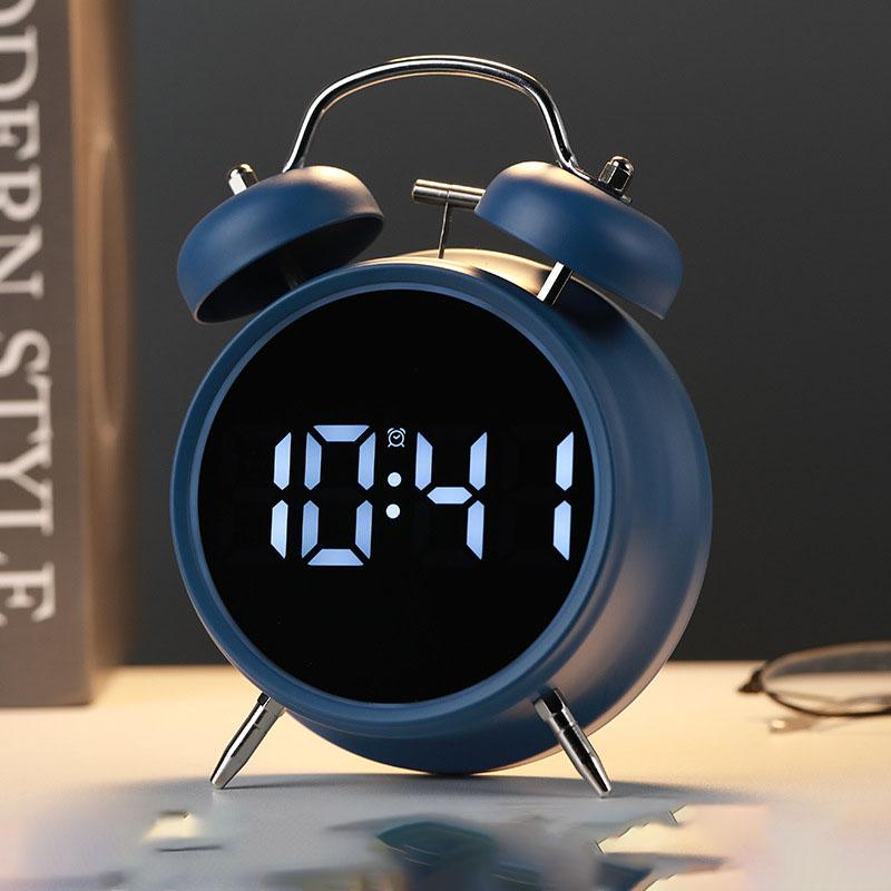 Student Alarm Clock with Extra Loud Metal Chime - Essential for Heavy Sleepers Multi-Functional Plug-In Clock for Kids