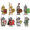 Средневековые 8 мини-фигурок, сборные строительные блоки, модель, игрушки, детский подарок
