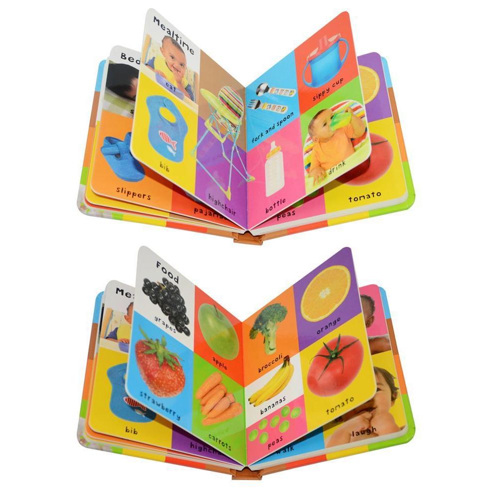 Первые 100 английских слов Картонная книга Пособия для изучения языка Пополнение словарного запаса Чтение перед сном для дошкольников