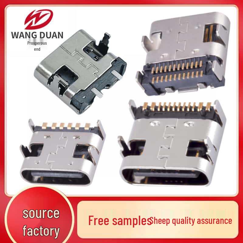 USB 3.1 Type-C 24-контактный, на плате, двусторонний/фронтальный вставка, задний SMT/DIP, двухрядный SMT-разъем