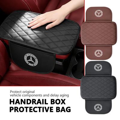 For Benz Car Center Console Leather Arm Rest Protection Cushion Storage Pocket AMG W213 W124 W108 W126 Exclusive W204 W222 W205 Za3