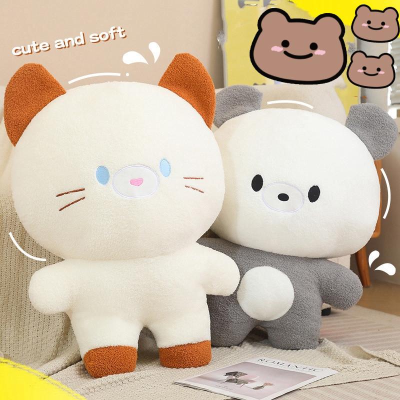 Toy Plush Bear Cat Doll Stuffed Animal Cartoon Doll Home Decor Gift Cartoon