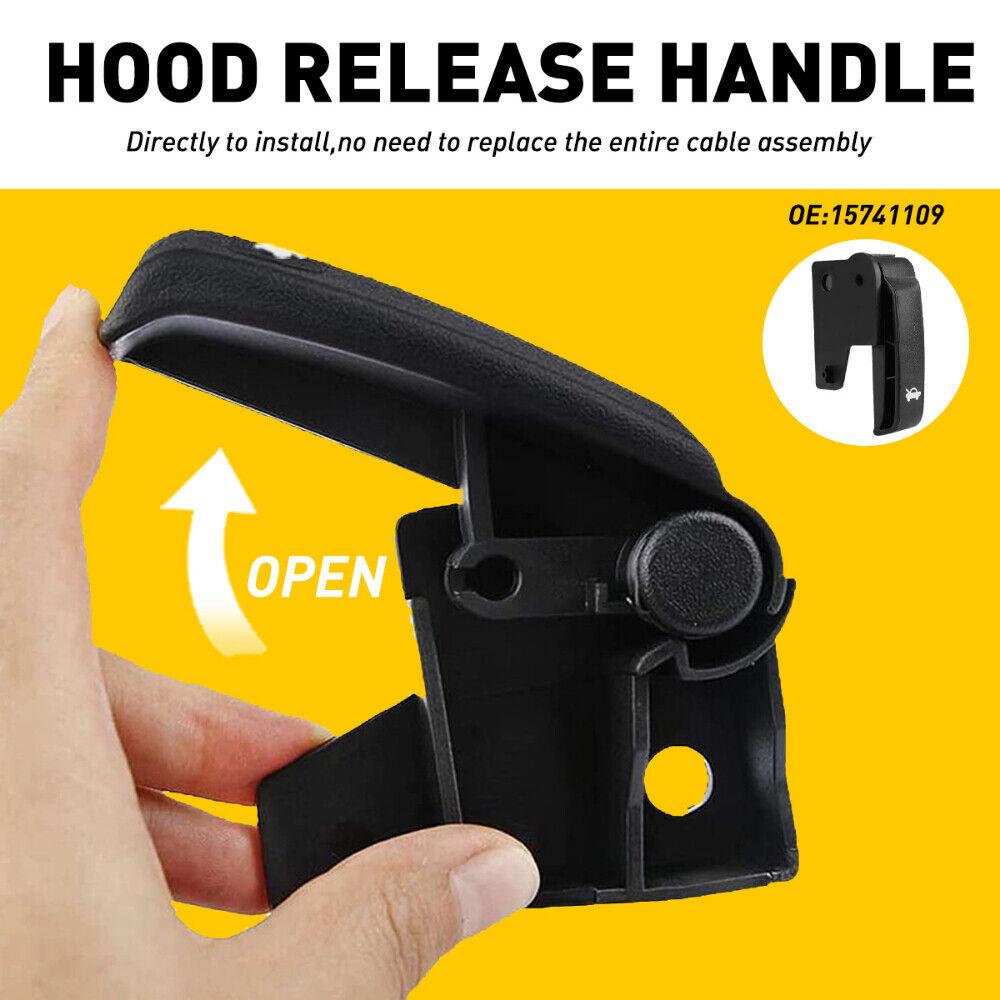 15741109 Hood Release Handle, Truck Hood Lock Release Pull Handle Replacement Compatible With 1999-2006 GMC 1500 1500 HD 2500 2500 HD 3500