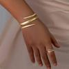 Спиральный полый широкий браслет-кольцо из сплава для женщин