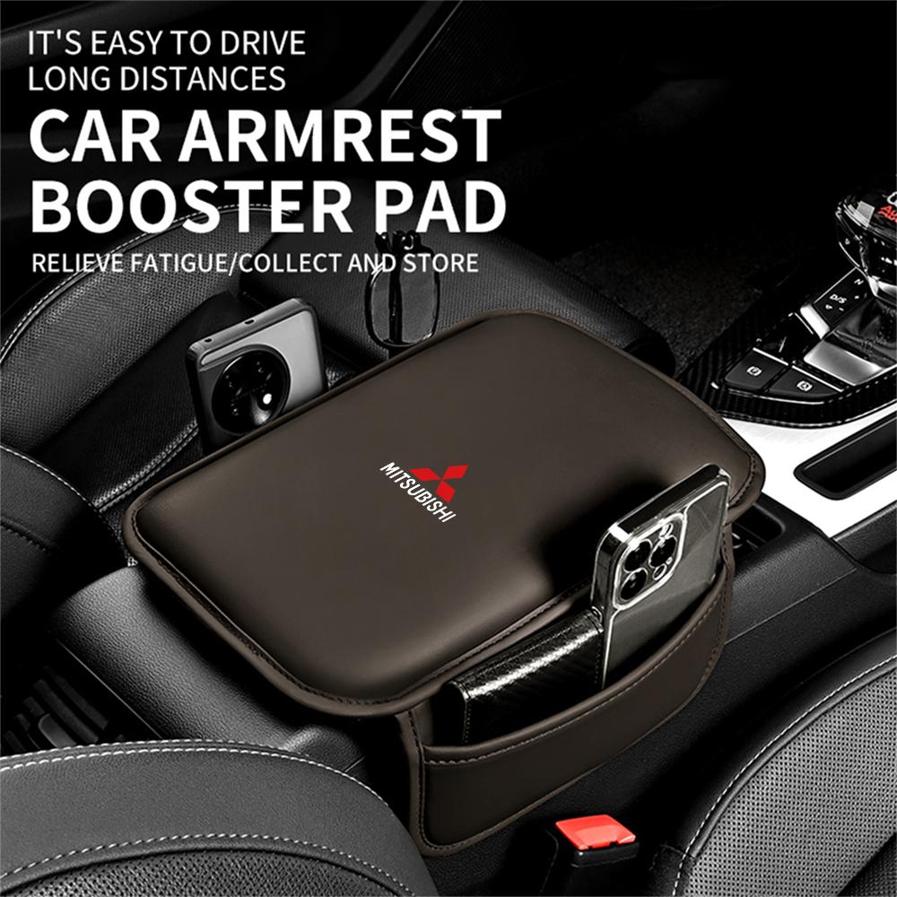 Car Center Console Armrest Protective Pad With Storage Pocket Accessories For Mitsubishi 9 Ralliart X ASX L200 Colt Cross Triton