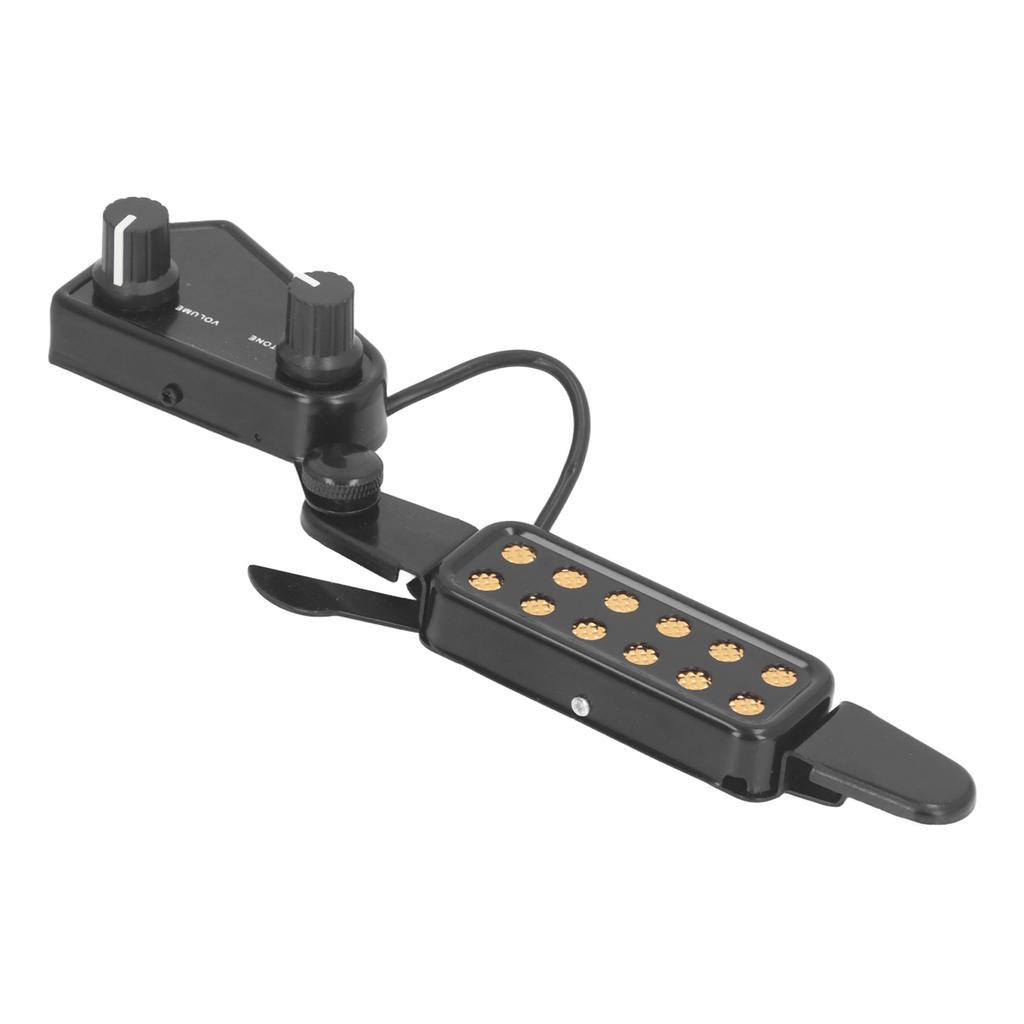 Acoustic Guitar Pickup Volume Adjustable Magnetic Guitar Pickup with 3 Meters Cable Black