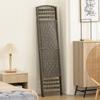 4 Panel Folding Privacy Screen, Room Divider with Pine Wood Frame for Living Room and Office, Dark Grey