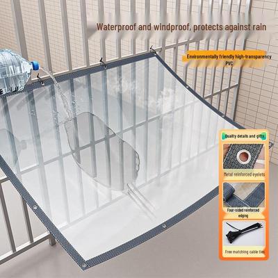 Прозрачная ПВХ Балконная Дождезащитная Штора - Водонепроницаемая, Солнцезащитная, Ветрозащитная, Утолщенная Ткань Навеса Перегородка.