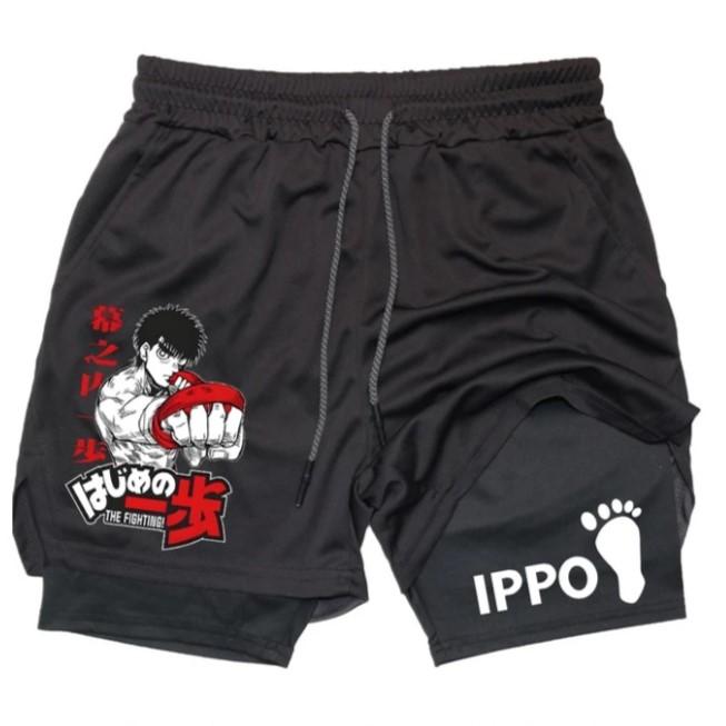 IPPO Аниме Спортивные Шорты Мужские Бокс Муай Тай Кикбоксинг ММА Mix Боевые Искусства 2 в 1 Компрессионные Шорты Быстросохнущие Легкие Легкие Короткие Брюки Лето