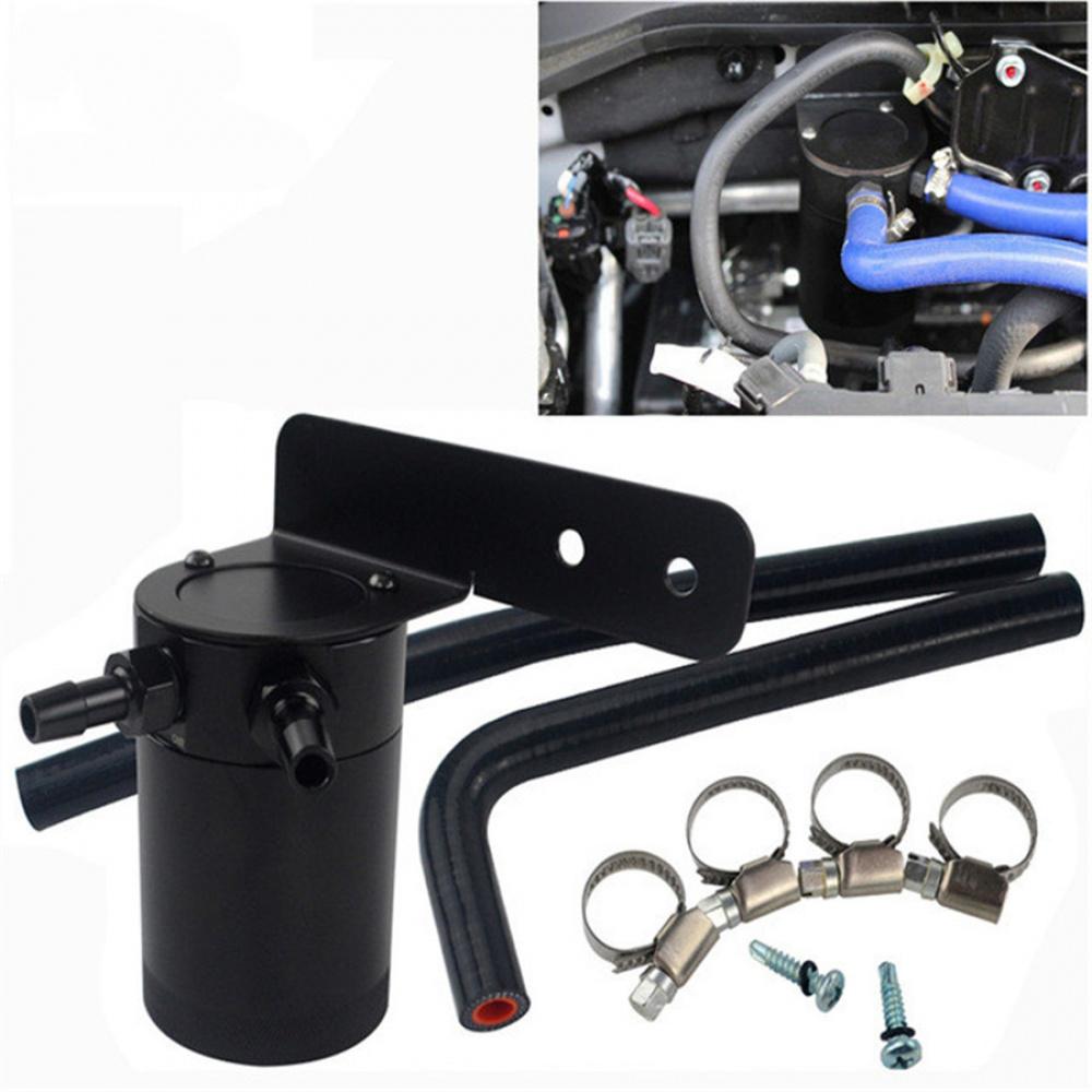 Oil Catch Can Tank / Air-Oil Separator Kit For Honda Civic 16-17 Black With Hose