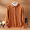 Men's 100% Pure Cashmere Four-Button Polo Collar Sweater - Autumn/Winter Knitwear