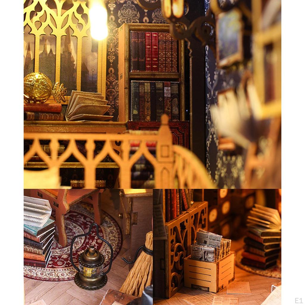 Набор для создания книжного уголка своими руками, Набор миниатюрного дома своими руками для взрослых и детей, Уникальный декор-вставка, Головоломка «Книжный магазин»