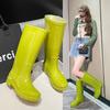 Adult Rain Shoes Women's Tall Water Shoes New Rain Boots Women's Water Boots Waterproof and Non-slip Work Outdoor Wear-resistant Rubber Shoe Cover
