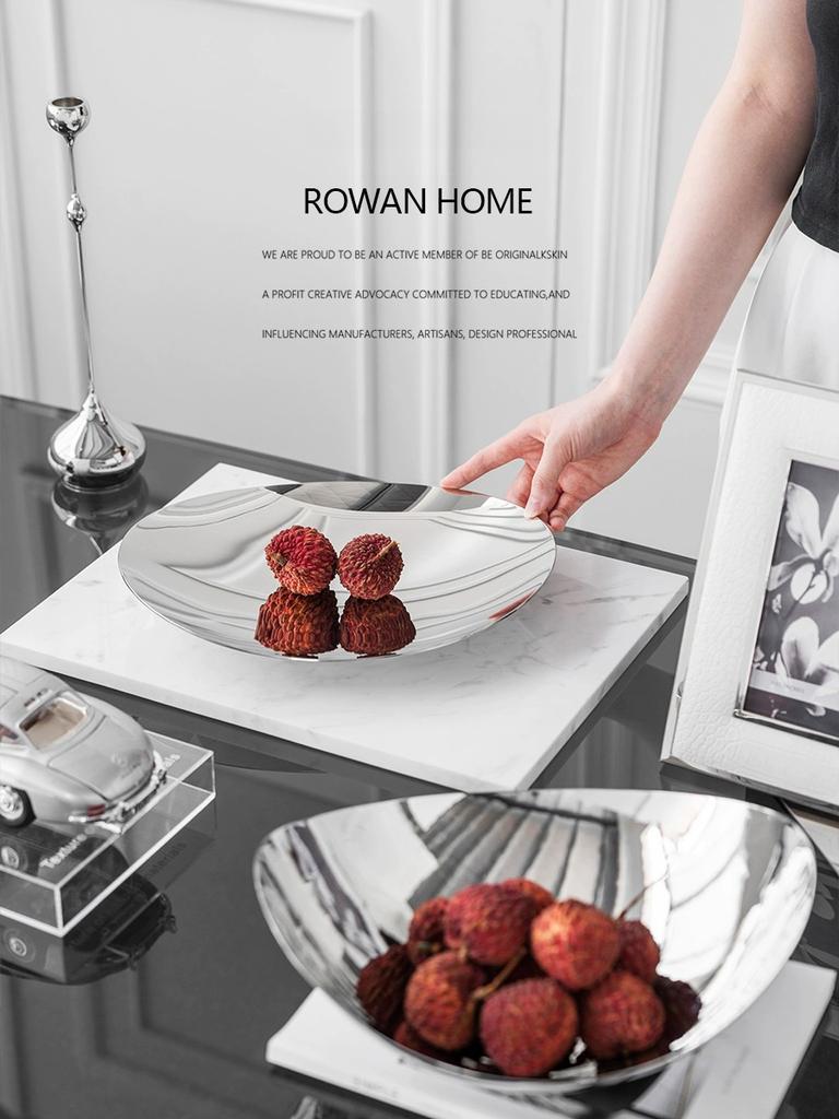 Поднос из нержавеющей стали Nordic, роскошная фруктовая чаша, металлические тарелки, блюда для конфет, десертов, закусок, украшения дома в отеле