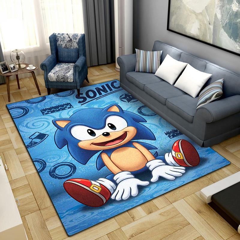 Cartoon Sonic Puzzle Area Carpet for Living Room Bedroom Home Decor Cool Movie Mat Floor Mat LXRa59