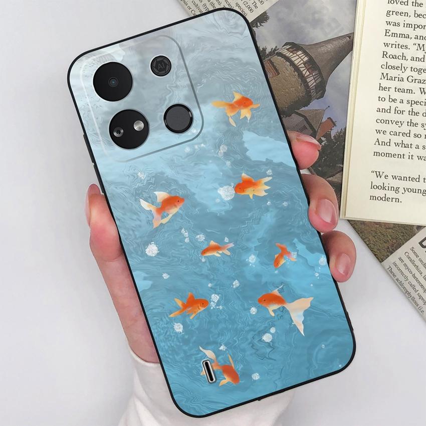 For Itel A04 A05s A16 A18 A23 A25 A26 A17 A33 A56 Phone Case Pretty Bow Pattern Fashion Shell Matte Silicone Anti Drop Protective Covers For Itel Capa