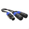 0.3m PA Splitter Male Plug To 2 Female Speaker Connections Cable Black