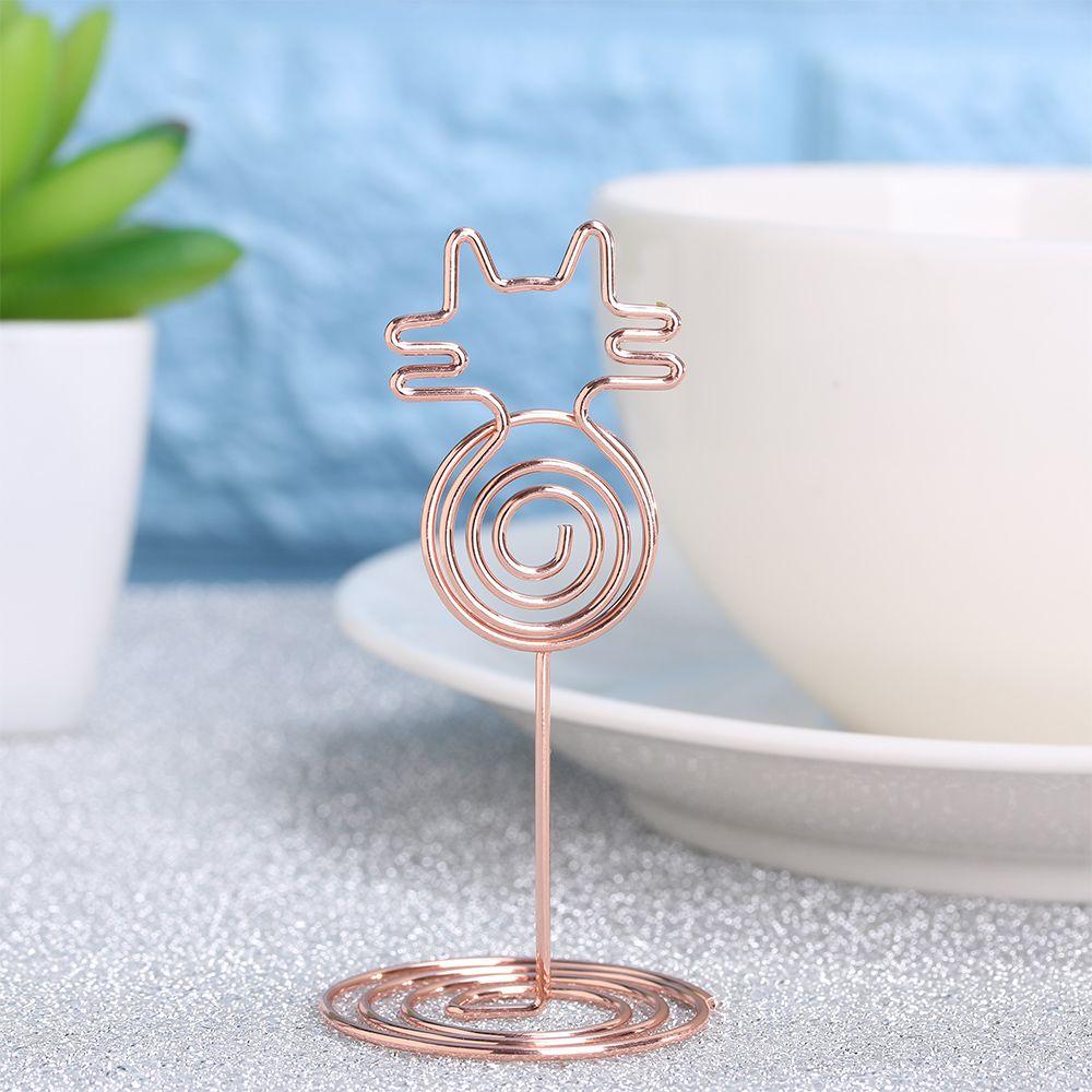 Desktop Decoration Cat Shape Paper Clamp Place Card Photos Clips Table Numbers Holder Clamps Stand