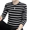 Mens Stripe Long Sleeve T Shirt Casual Sports Crew Neck Tee Shirts for Men Blouse Pullover Tops with Classic Stripes