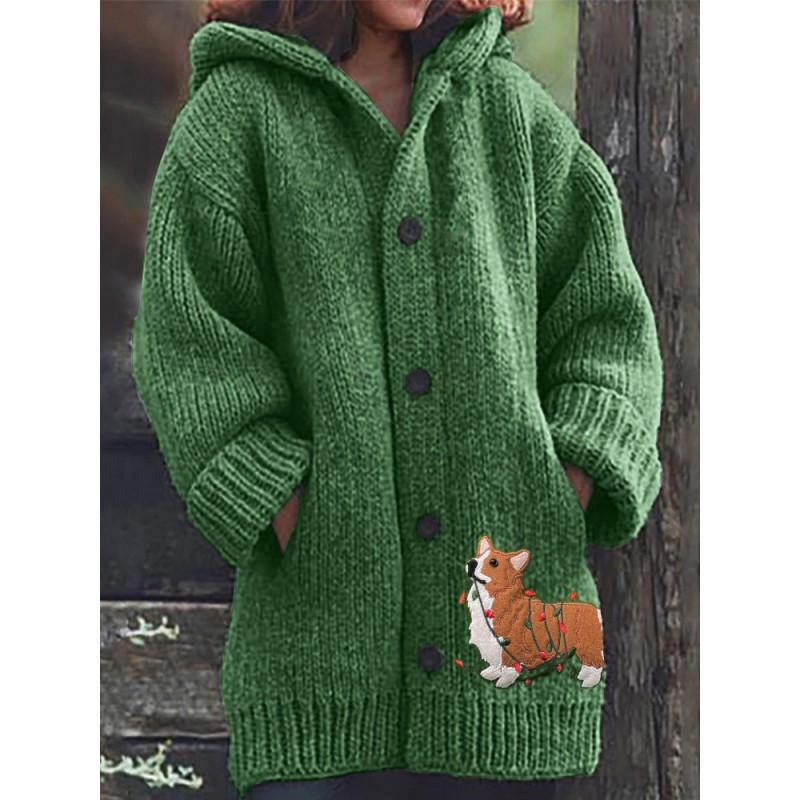 3D Printed Hooded Sweatshirt Coat Women Casual Loose Fit Long Sleeve Street Style Fall Winter