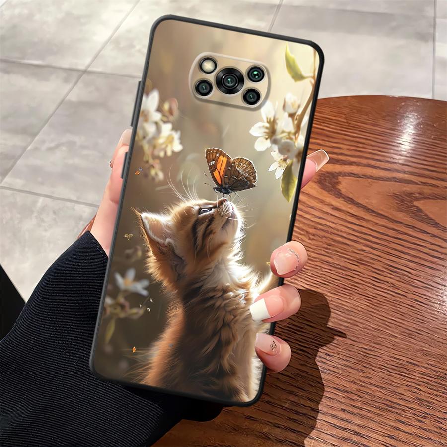 Чехол для телефона Funda для Xiaomi Poco F8 C50 M3 M4 M7 C75 F3 C71 F1 C61 M5 X3 X4 X5 X7 Pro Милый кот
