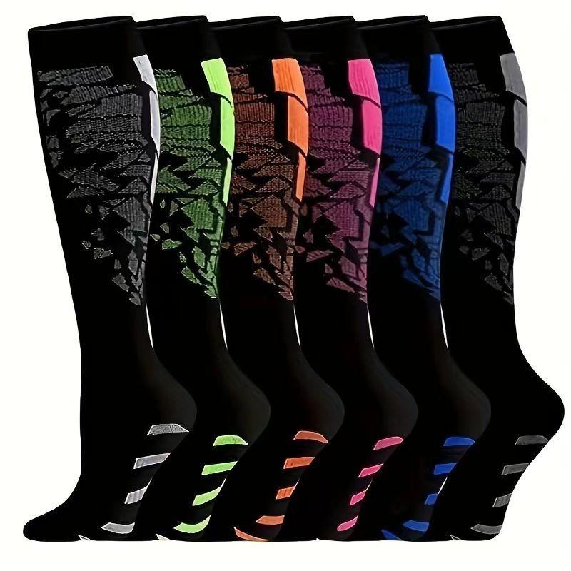 Calf Socks Women's Summer High Elastic Stockings Compression Socks Shaping Leg Socks European and American Sports Pressure Socks