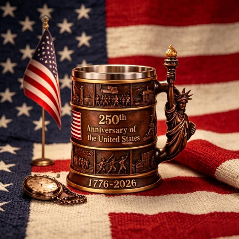 Independence 250th Anniversary Commemorative Edition Statue of Liberty Torch Commemorative Resin Mug, Preferred Gift for Giving