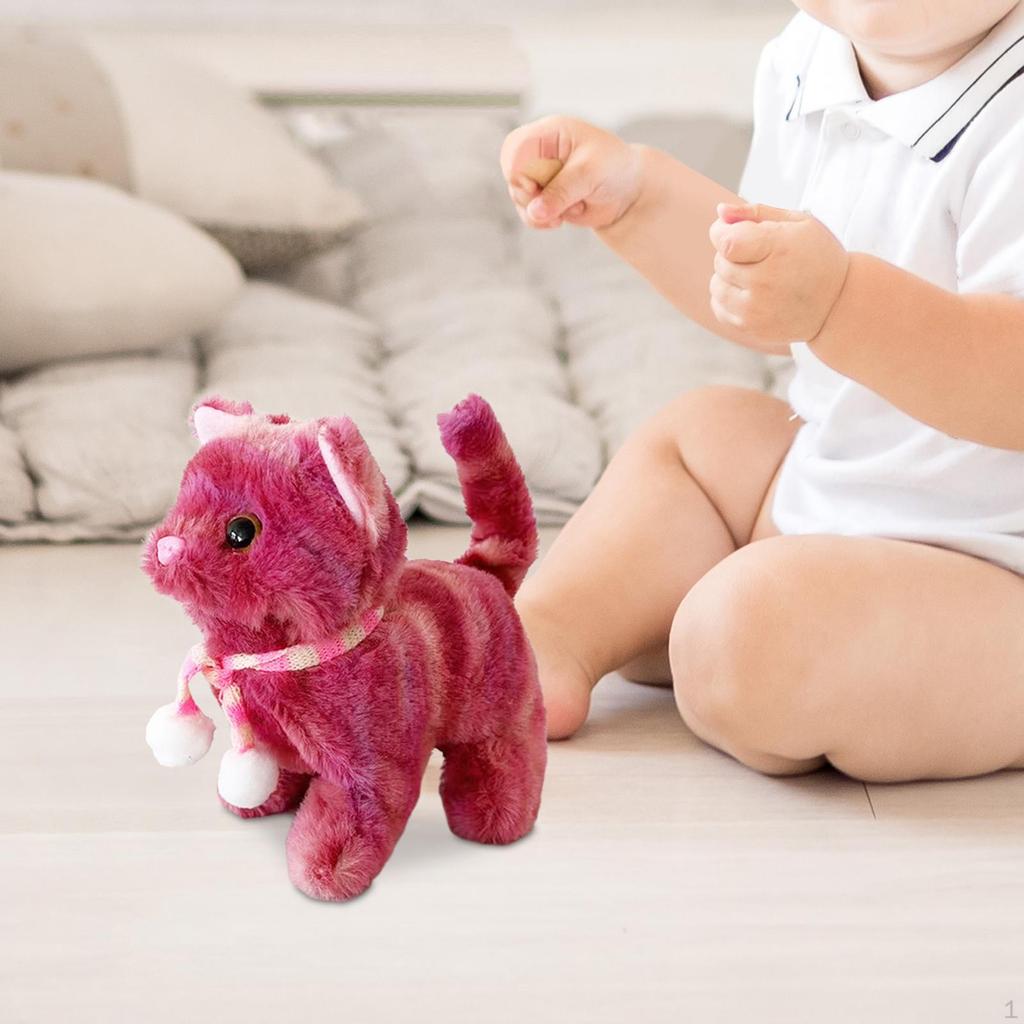 Электронная плюшевая игрушка-кошка, Анимированная роботизированная игрушка-котенок для детей, День рождения ребенка