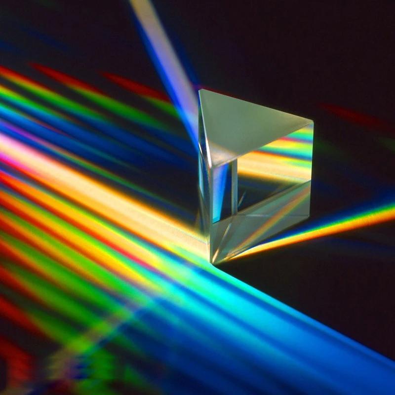 Triangular Prism K9 Optical Prisms Glass Physics Teaching Refracted Light Spectrum Rainbow Children Students Physical Prism