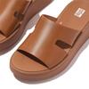 Сандалии КОЖАНЫЕ ШЛЕПАНЦЫ НА ПЛАТНОЙ ФОРМЕ Light Tan см [Fit Flop] F-MODE RAW-EDGE H-BAR женские 22.0