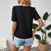 YYFS K Женская мода Повседневные Летние Весенние Однотонные Принтованные Блузки и Рубашки с Коротким Рукавом и V-образным Вырезом