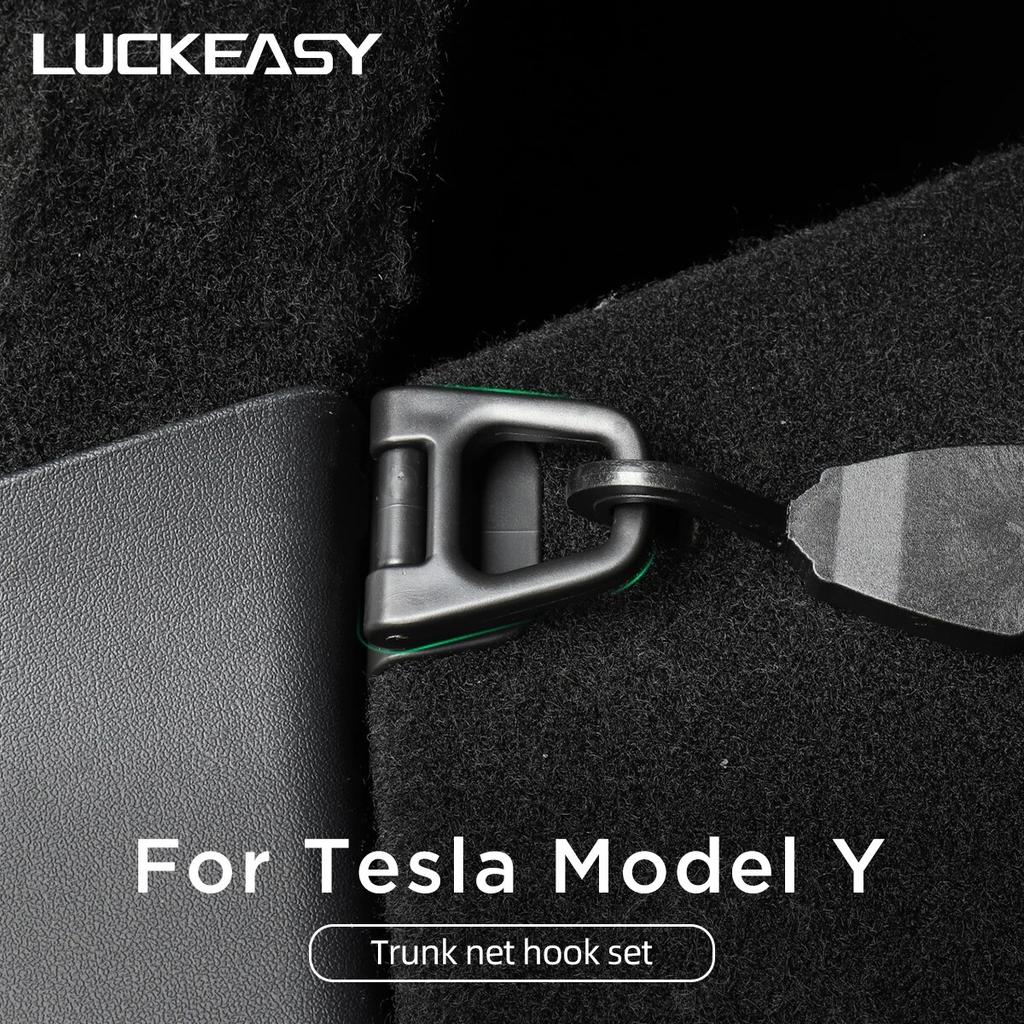 LUCKEASY For Tesla Model Y 2023 Traveling Baggage Fixed Net Modified Trunk Net Bag Storage Organizer Bag Car Accessories