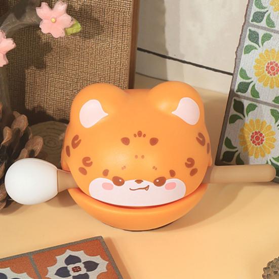 Деревянная игрушка-рыба с мультяшным животным и молотком для снятия стресса, медитации, успокаивающего ударного инструмента, настольного украшения из деревянной рыбы из смолы