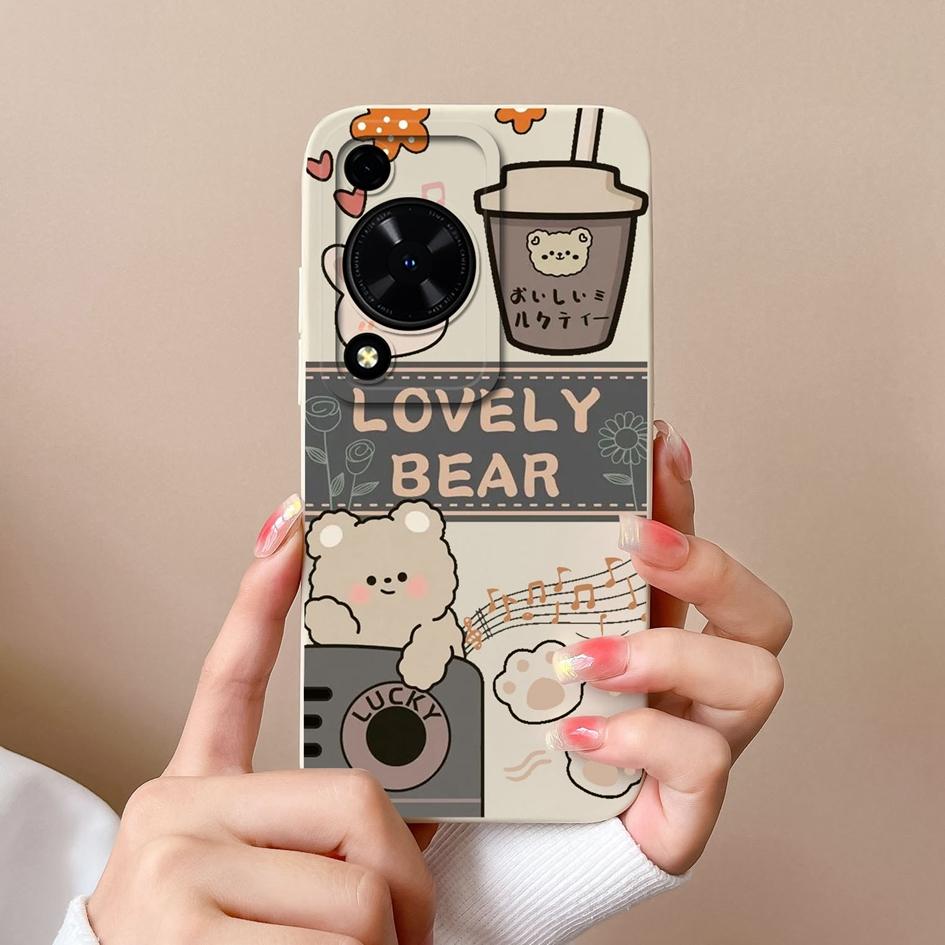 Чехол для Huawei Nova Y72 12 Pro Ultra 12i 11 SE Honor X8B, чехол для телефона «Милый медведь, панда», мягкая жидкая силиконовая защитная пленка для экрана, чехол для Huawei Capas