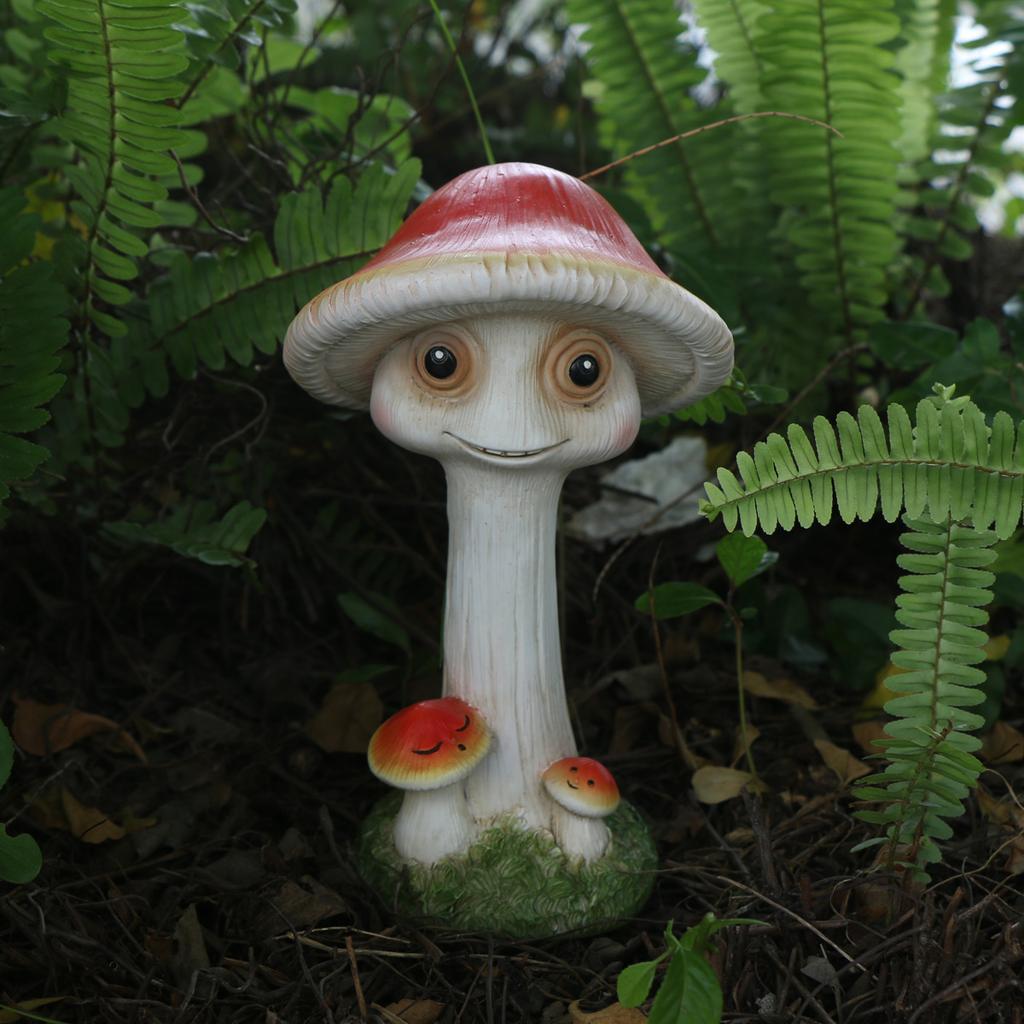 1 шт. Очаровательная статуэтка гриба с детским лицом - смола, отдельно стоящая для декора сада и газона | Идеальный подарок на Хэллоуин, Рождество