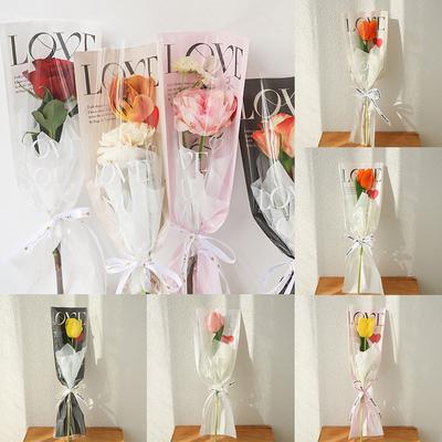 20 шт. Love Прозрачные пакеты для упаковки роз в одинарную сумку для букета