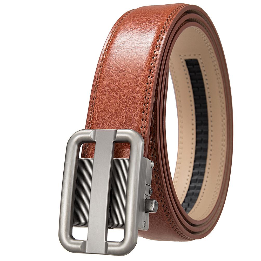 Мужской ремень с автоматической пряжкой, деловой ремень из коровьей кожи, повседневный ремень Ly36-561958-1