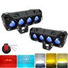 4 Led Motorcycle 5 Modes Strobe Headlights Blue Lens Spotlights High/Low Beams With Fan For Motorbike Scooter Car Trucks SUV Driving Fog Lamp 12V