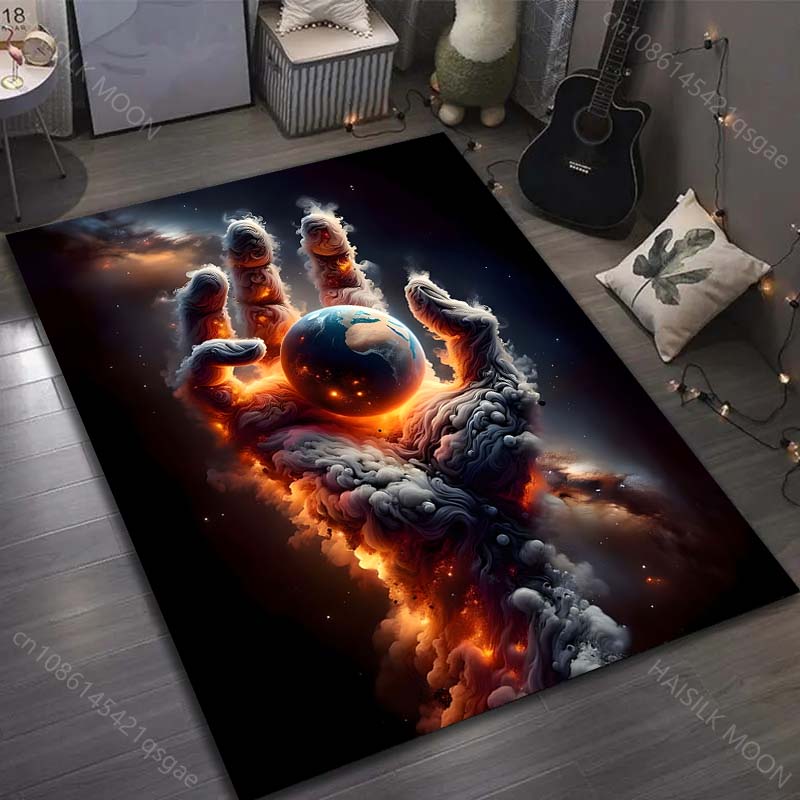 Креативный ковер с рисунком «Держащий планету» для спальни, гостиной, прикроватный, под диван, напольный коврик, современный домашний декор, ковер для подарков