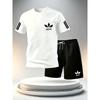 Set de 2 piese Streetwear de Vară 2026 pentru Bărbați Tricou cu Gât Rotund + Pantaloni Scurți Sportivi Uscare Rapidă Costum Fitness Sală Alergare