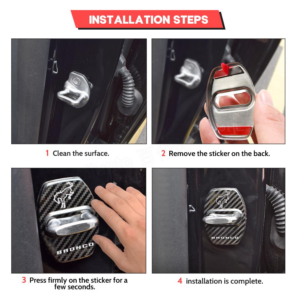 Для Bronco Sport 2-дверный 4-дверный дверной рычаг из нержавеющей стали Защитная крышка Накладка Аксессуары для интерьера Ford Bronco