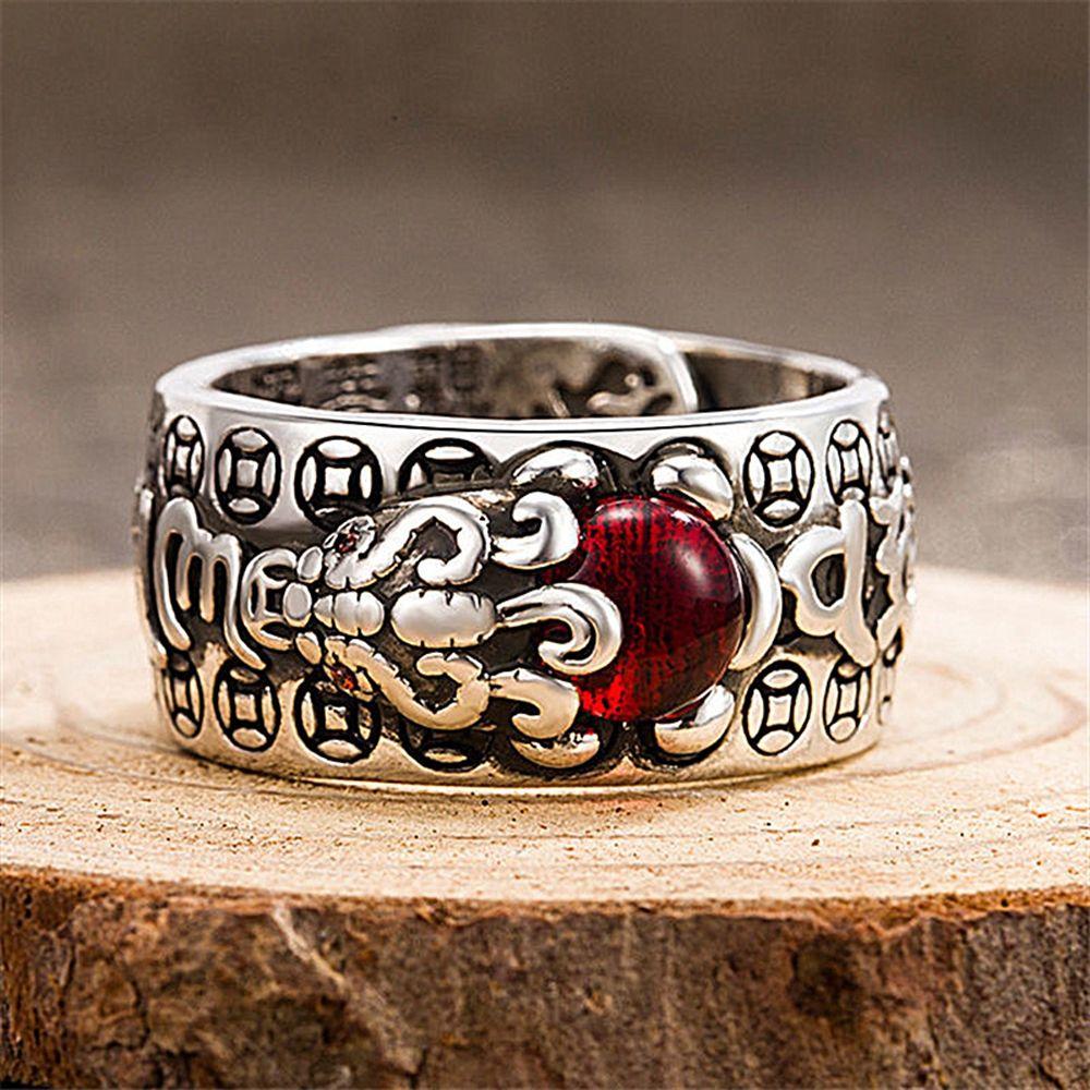 Амулет удачи, богатства, регулируемое открытое кольцо, буддийские украшения, подарки, мужские и женские кольца, металлические кольца