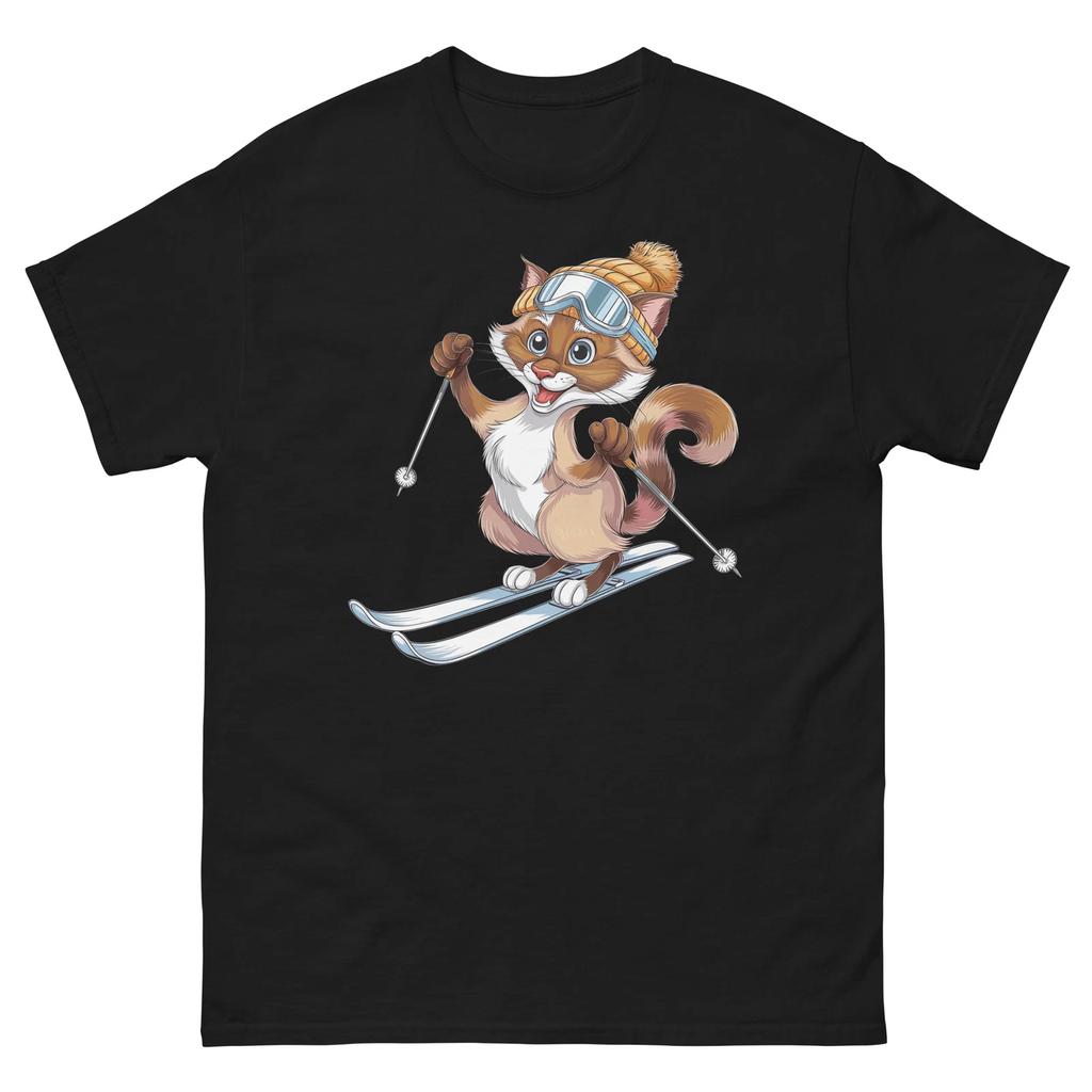 Siamese Cat Skiing Fun Ski Skier Shirt T-Shirt