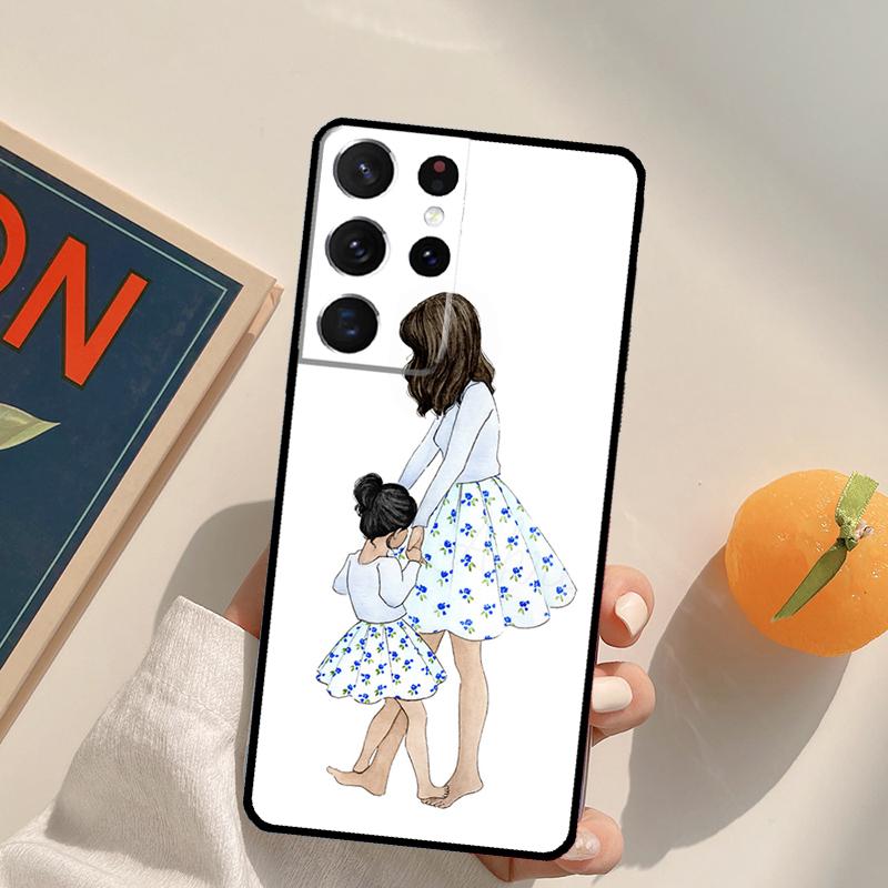 Mom and Daughter Phone Case For Samsung Galaxy S24 S25 S26 Ultra S20 S21 S22 S23 Plus S10 S25 FE Back Cover