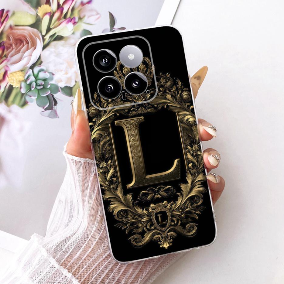 Чехол для Xiaomi Mi 14 Pro Милая Корона Буквы Прозрачный Силикон Мягкий Тонкий Чехол для Телефона Для Xiaomi 14 Pro Mi14 Pro 5G Чехлы Сумки