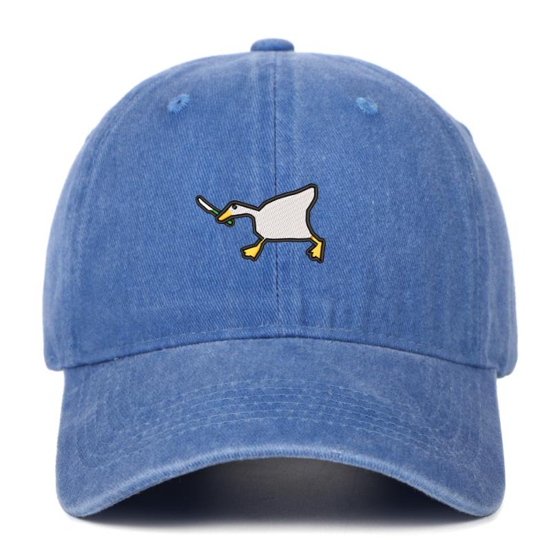Embroidered Baseball Cap With Goose Pattern For Uninsex Casual And Fashionable City Style Duckbill Cap